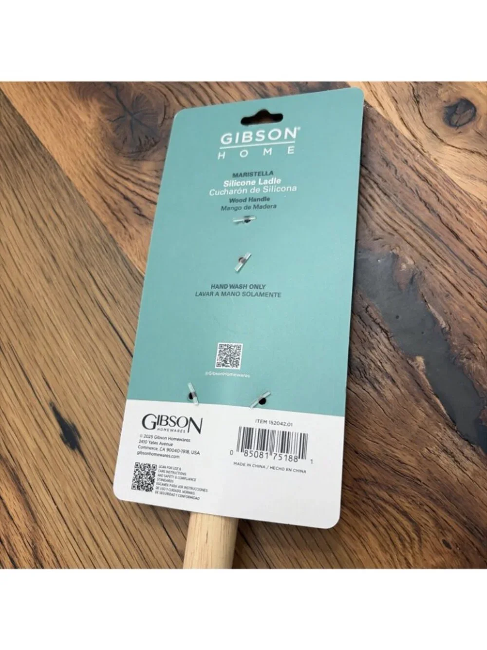 Gibson Home Marisela Silicone Ladle With Wooden Handle New